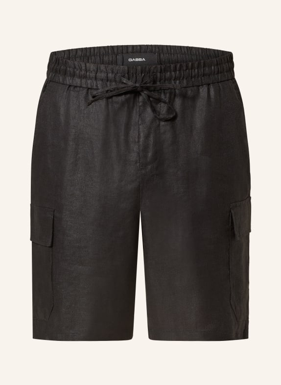 GABBA Cargo shorts AZORE made of linen BLACK
