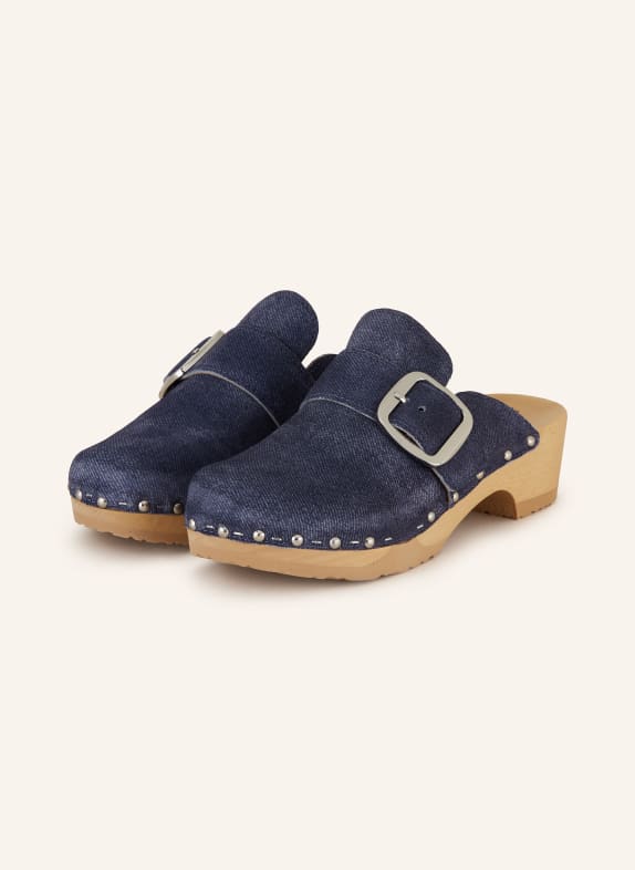 SOFTCLOX Mules TESSA with rivets BLUE