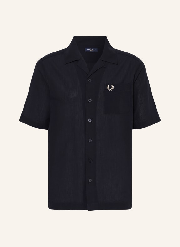 FRED PERRY Resorthemd Comfort Fit DUNKELBLAU