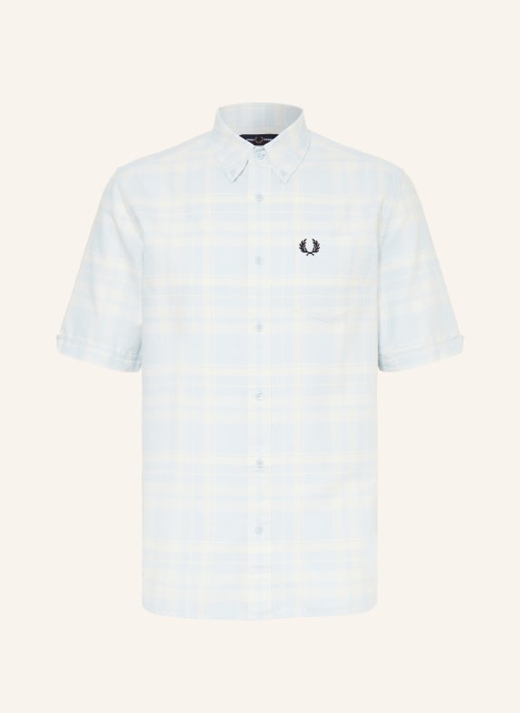 FRED PERRY Short sleeve shirt M7823 regular fit LIGHT BLUE/ WHITE