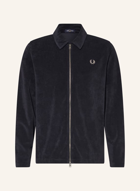 FRED PERRY Terry overshirt DARK BLUE