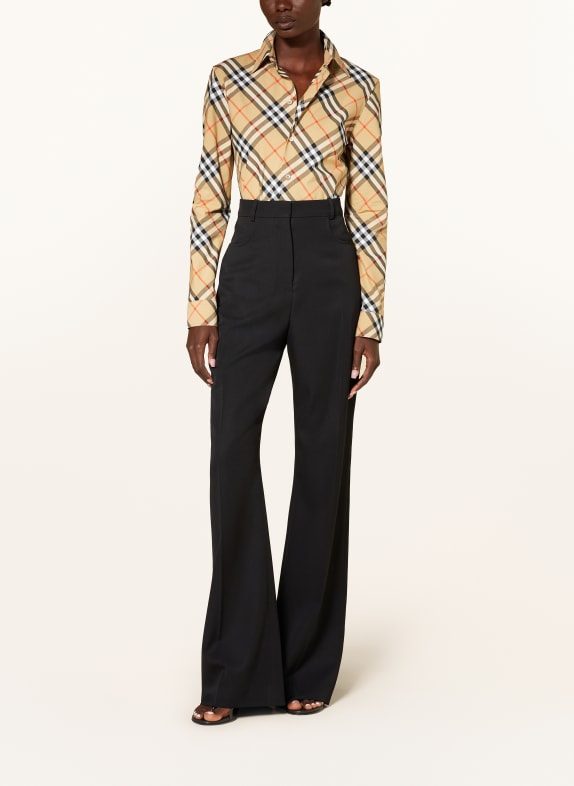 BURBERRY Hemdbluse BEIGE / SCHWARZ / WEISS