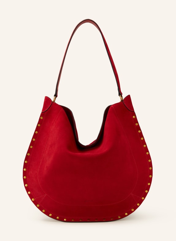 ISABEL MARANT Shopper OSKAN with pouch and rivets DARK RED