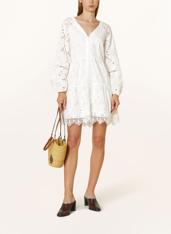 Y.A.S. Dress with broderie anglaise WHITE
