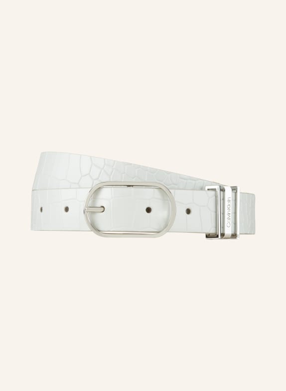 Calvin Klein Leather belt LIGHT GRAY