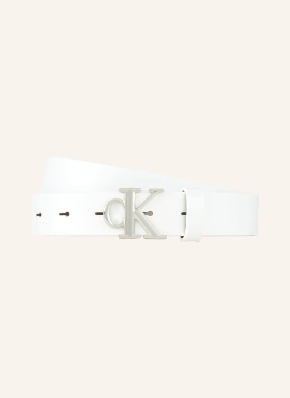 Calvin Klein Leather belt WHITE