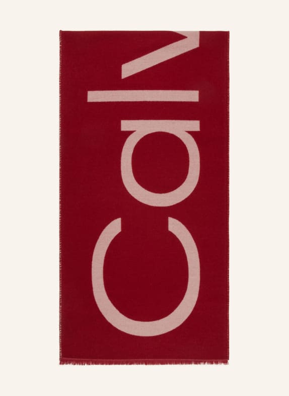 Calvin Klein Scarf DARK RED/ CREAM