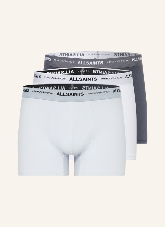 ALLSAINTS 3-pack boxer shorts UNDERGROUND LIGHT BLUE/ WHITE/ GRAY