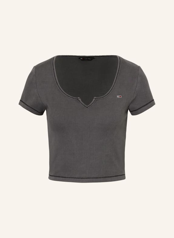 TOMMY JEANS Cropped shirt DARK GRAY