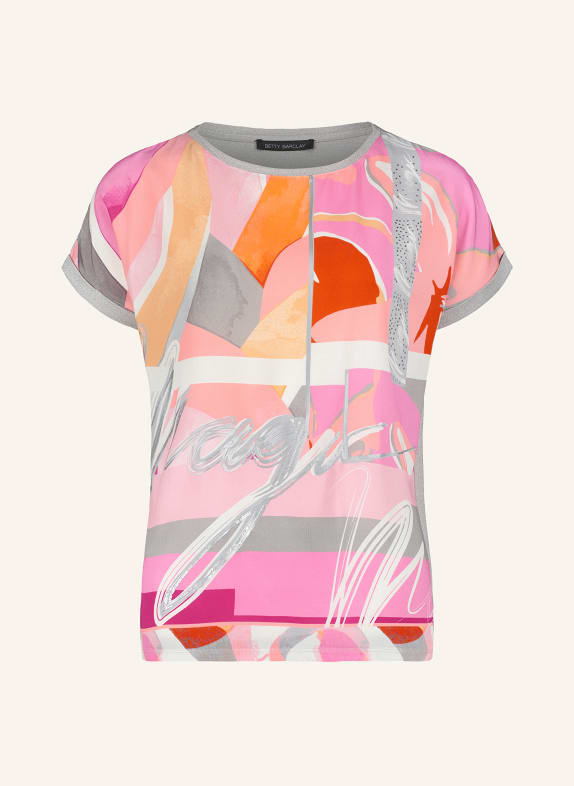 Betty Barclay T-Shirt im Materialmix GRAU/ ROSA/ ORANGE