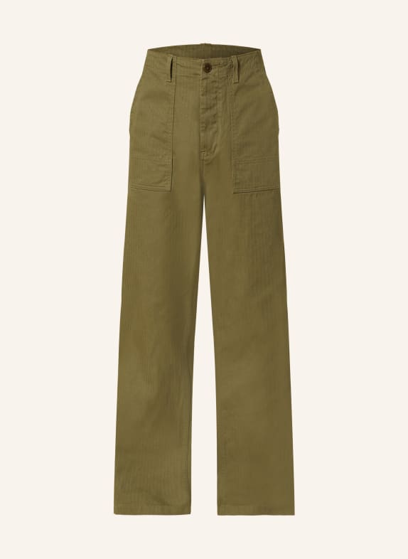 Nudie Jeans Trousers TUFF TONY FATIGUE regular fit OLIVE