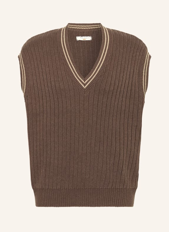 Nudie Jeans Sweater vest SVERRE BROWN/ LIGHT BROWN