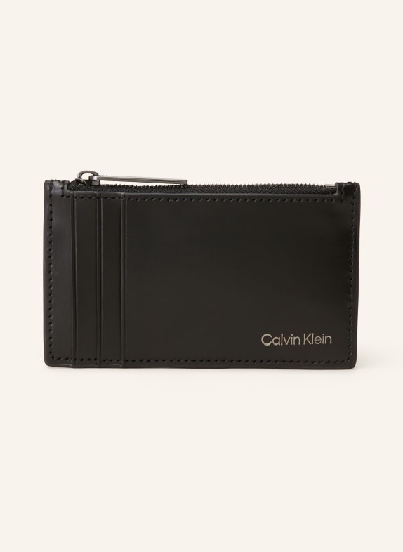 Calvin Klein Etui na karty CK SMOOTH z kieszenią na monety CZARNY