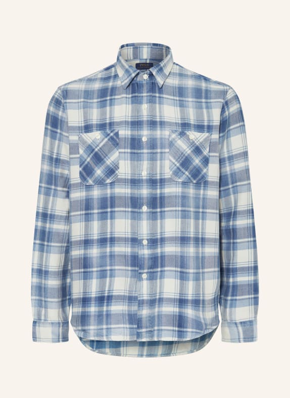 POLO RALPH LAUREN Flannel shirt classic fit WHITE/ BLUE/ LIGHT BLUE