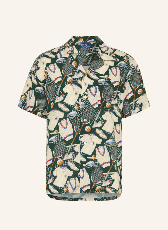 POLO RALPH LAUREN Resort shirt classic fit GREEN/ LIGHT BROWN