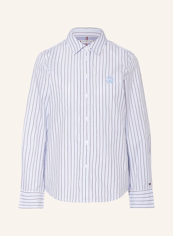 TOMMY HILFIGER Shirt blouse WHITE/ LIGHT BLUE/ GRAY