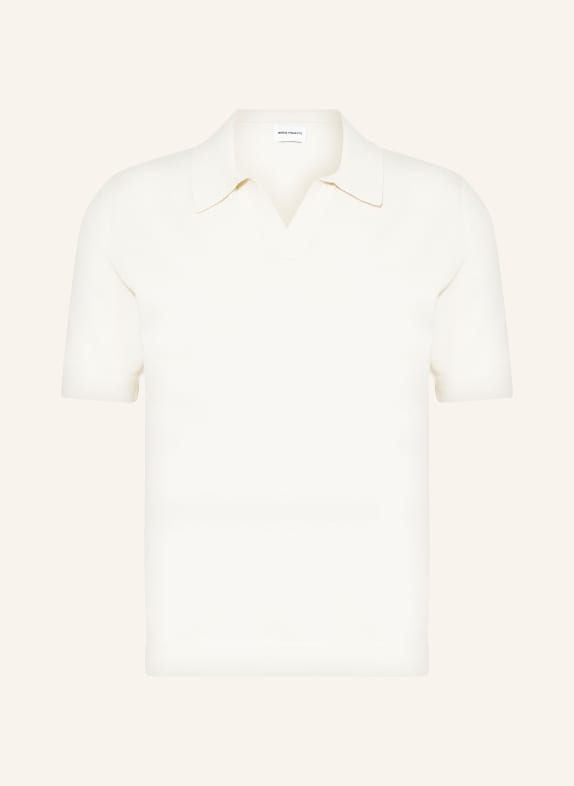 NORSE PROJECTS Knitted polo shirt LEIF with linen ECRU