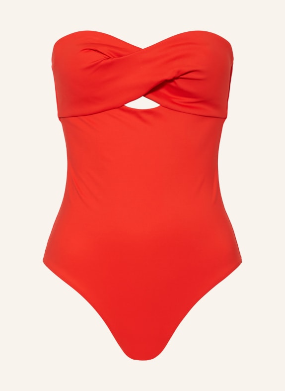 Calvin Klein Bandeau swimsuit STRUCTURED TWIST RED