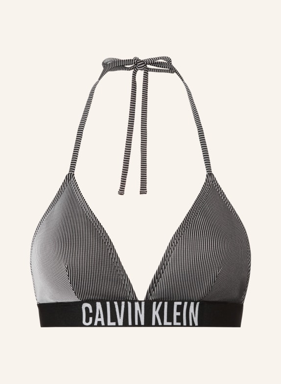 Calvin Klein Trojúhelníkový horní díl bikin INTENSE POWER ČERNÁ/ BÍLÁ