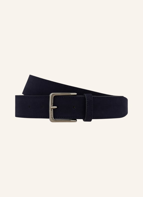 BOSS Leather belt RONNIE DARK BLUE