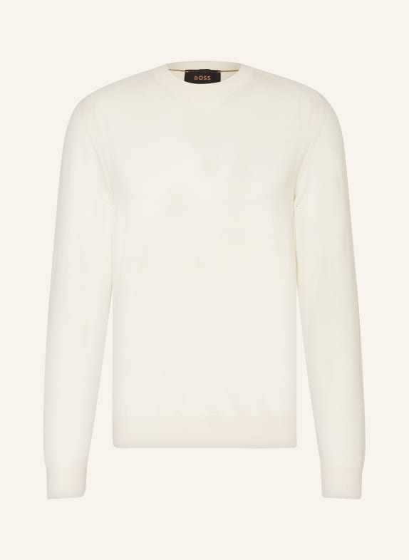 BOSS Sweater OVERO with silk and cashmere CREAM