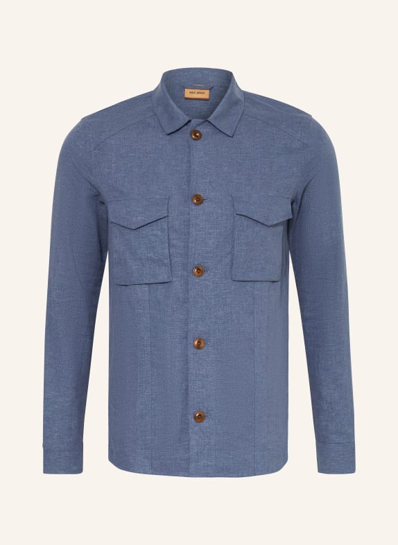 MOS MOSH Gallery Overshirt MMGMILO with linen BLUE