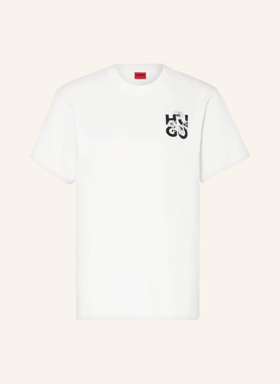 HUGO T-Shirt VINTAGE WEISS/ SCHWARZ/ HELLLILA