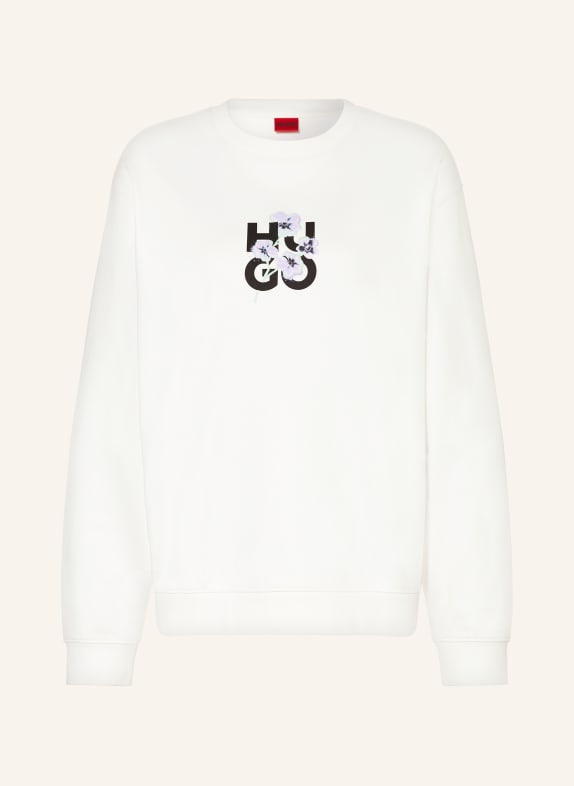 HUGO Sweatshirt WHITE/ BLACK/ LIGHT PURPLE