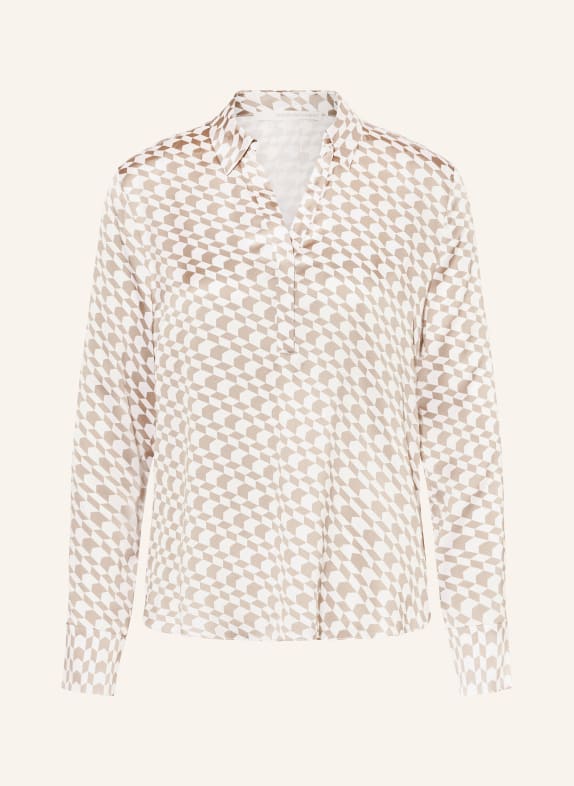 HERZEN'S ANGELEGENHEIT Shirt blouse in silk TAUPE/ WHITE