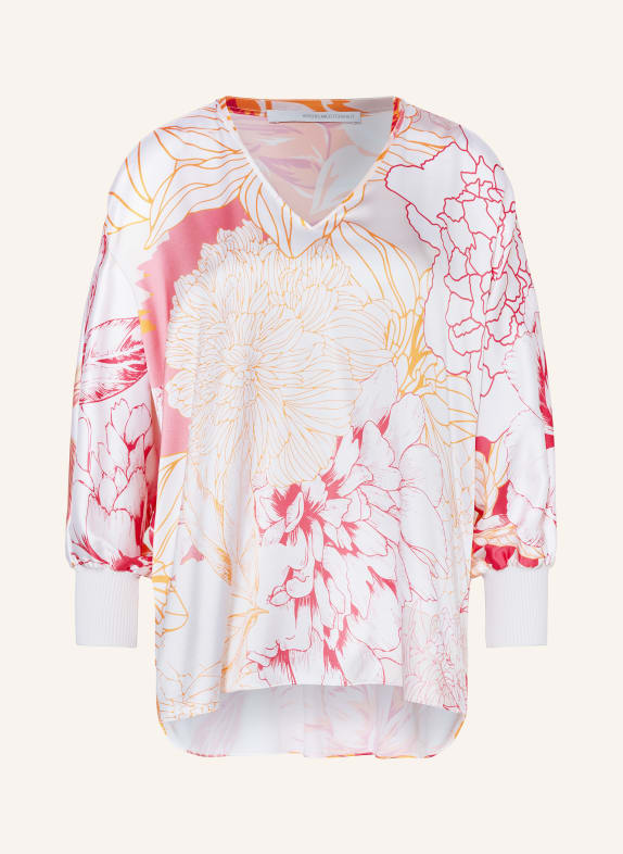 HERZEN'S ANGELEGENHEIT Shirt blouse in silk WHITE/ PINK/ ORANGE