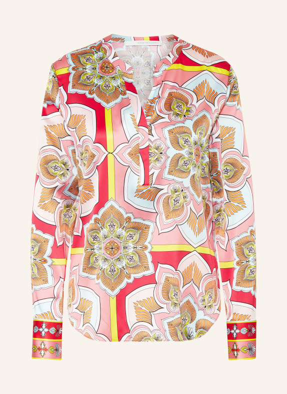 HERZEN'S ANGELEGENHEIT Shirt blouse in silk PINK/ TURQUOISE/ ORANGE