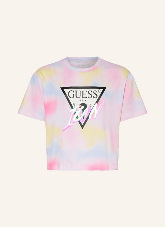 GUESS T-Shirt ROSA/ HELLBLAU/ GELB