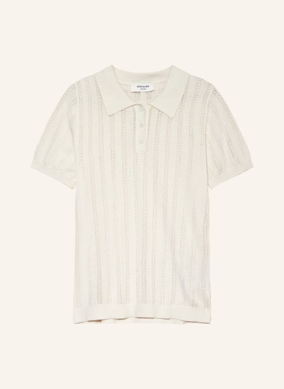 rosemunde Knitted polo shirt with silk WHITE