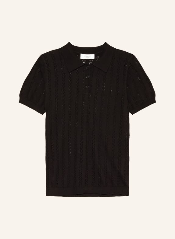 rosemunde Knitted polo shirt with silk BLACK