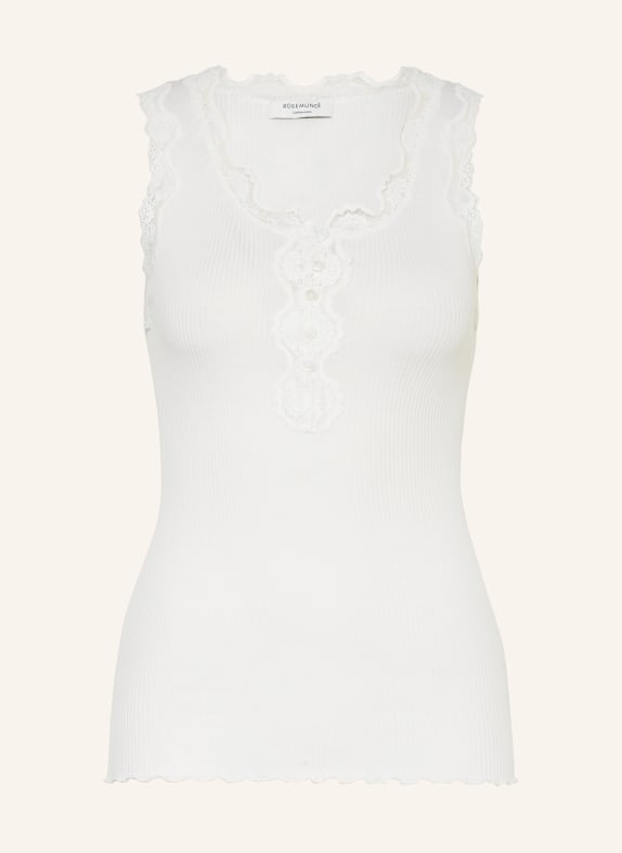 rosemunde Silk top with lace WHITE