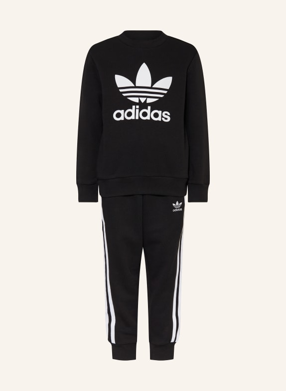 adidas Originals Zestaw CREW: Zestaw: bluza nierozpinana i spodnie dresowe CZARNY/ BIAŁY