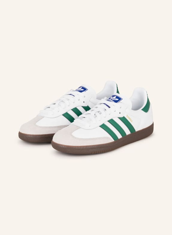 adidas Originals Sneakersy SAMBA OG BIAŁY/ ZIELONY/ SZAROBRĄZOWY