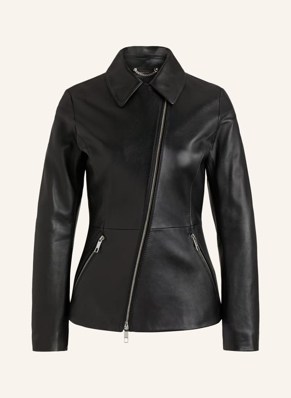 BOSS Leather jacket SASILIA BLACK