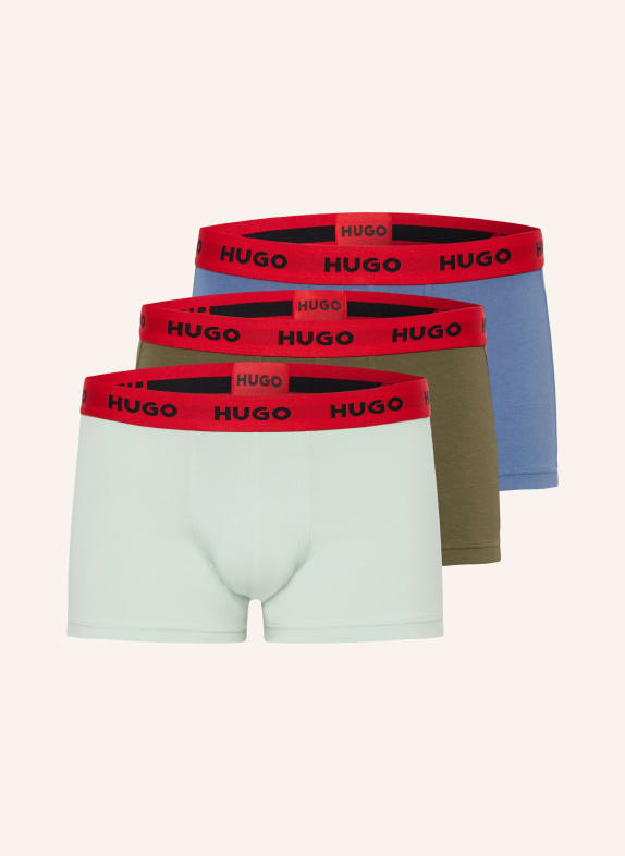HUGO 3er-Pack Boxershorts MINT/ BLAU/ GRÜN