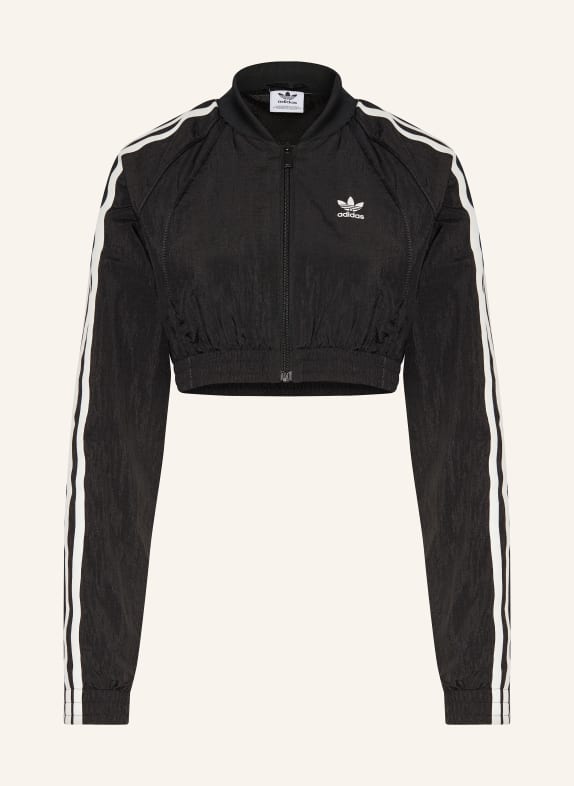 adidas Originals Cropped bunda ČERNÁ/ BÍLÁ