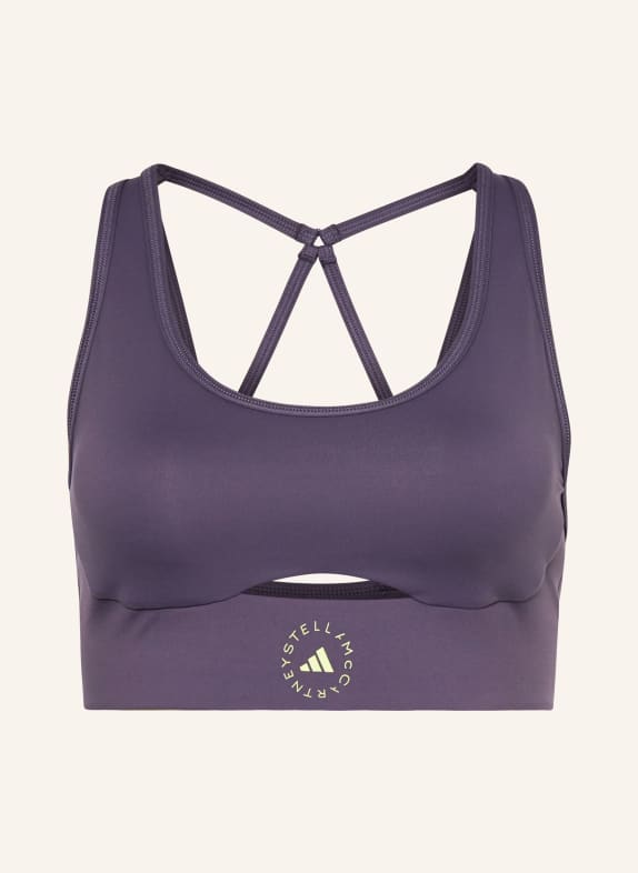 adidas by Stella McCartney Sportovní podprsenka ADIDAS BY STELLA MCCARTNEY TRUE STRENGTH YOGA TMAVĚ FIALOVÁ