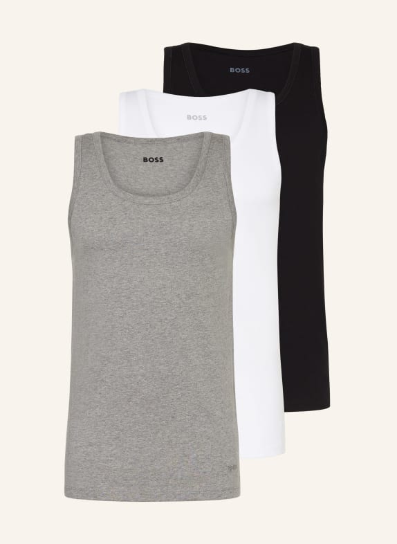 BOSS 3-pack undershirts WHITE/ GRAY/ BLACK