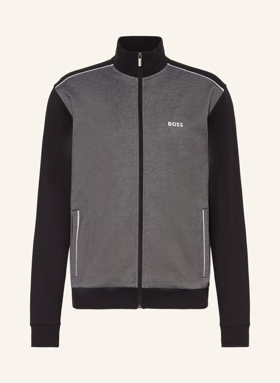 BOSS Lounge-Sweatjacke SCHWARZ/ GRAU