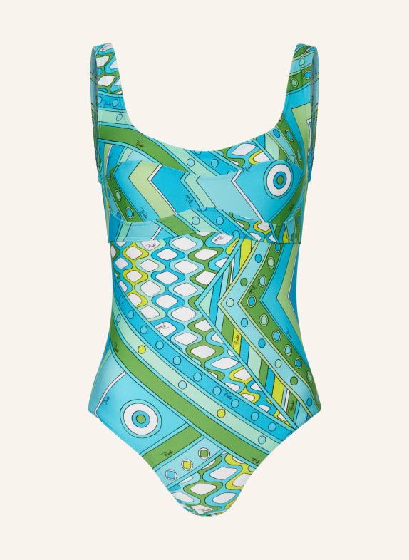 PUCCI Swimsuit TURQUOISE/ GREEN/ YELLOW