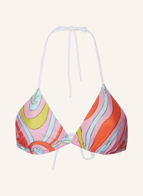 PUCCI Triangel-Bikini-Top ROSA/ HELLBLAU/ ORANGE