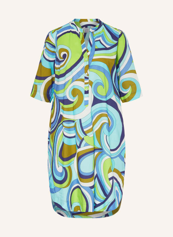 Emily VAN DEN BERGH Dress with 3/4 sleeves TURQUOISE/ LIGHT BLUE/ LIGHT GREEN
