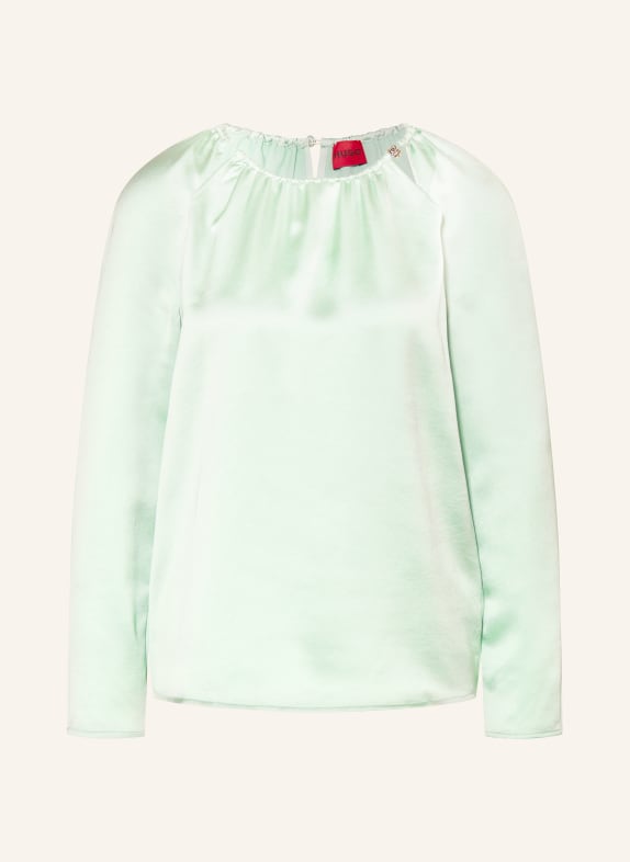 HUGO Shirt blouse CACELIA in satin with cut-outs MINT