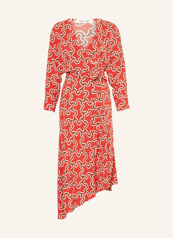 DIANE VON FURSTENBERG Dress ELOISE TWO in wrap look RED/ BROWN/ WHITE