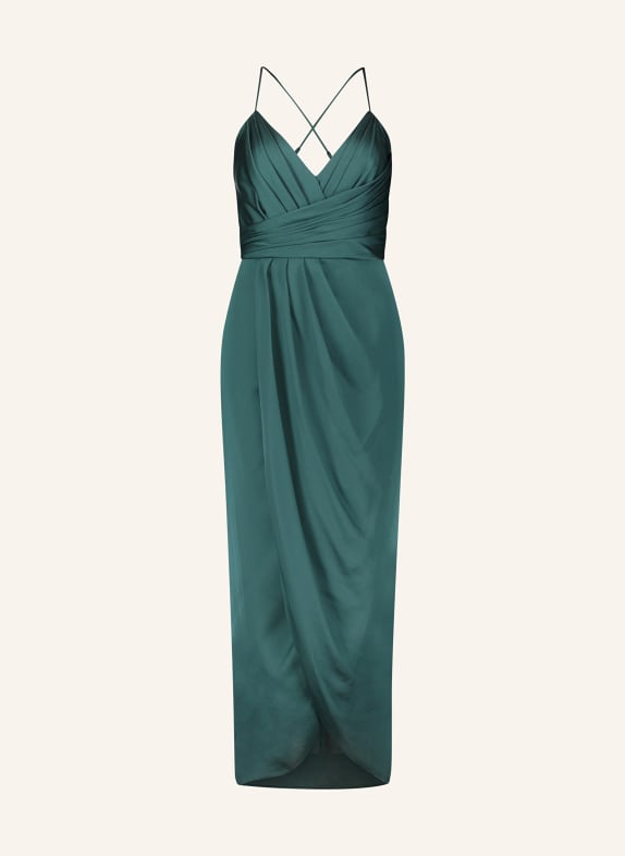 V by Vera Mont Koktejlové šaty ze saténu 5059 Oriental Green