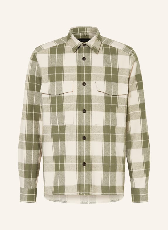 DRYKORN Flannel overshirt GUNRAY GREEN/ WHITE